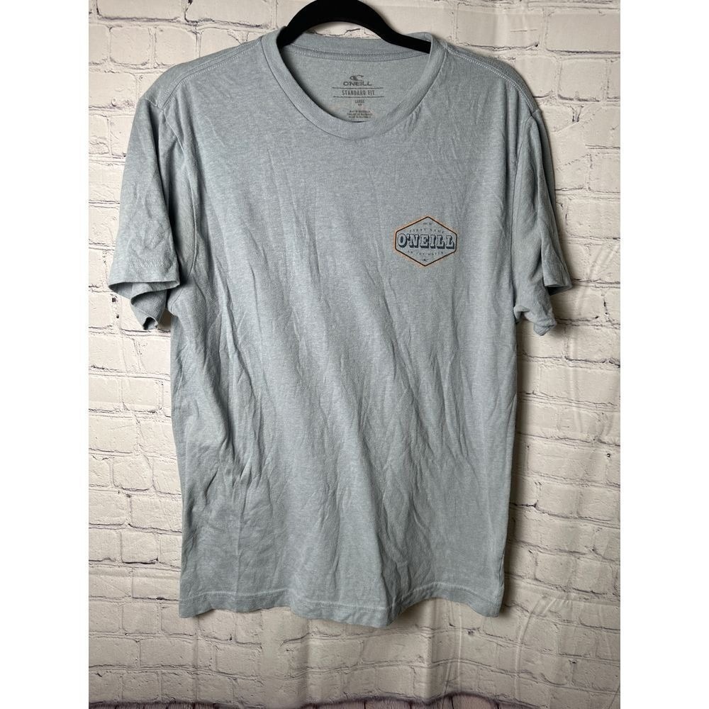 O'Neill Men's Casual T-Shirt‎ Light Blue Graphic Logo Tee Surf Brand